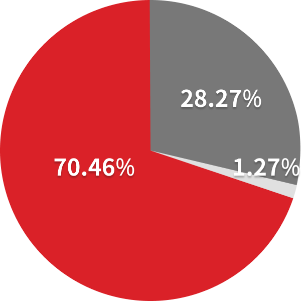 최대주주와 특수관계인 - 70.46%, 내국인 - 27.87%, 외국인 - 1.67%